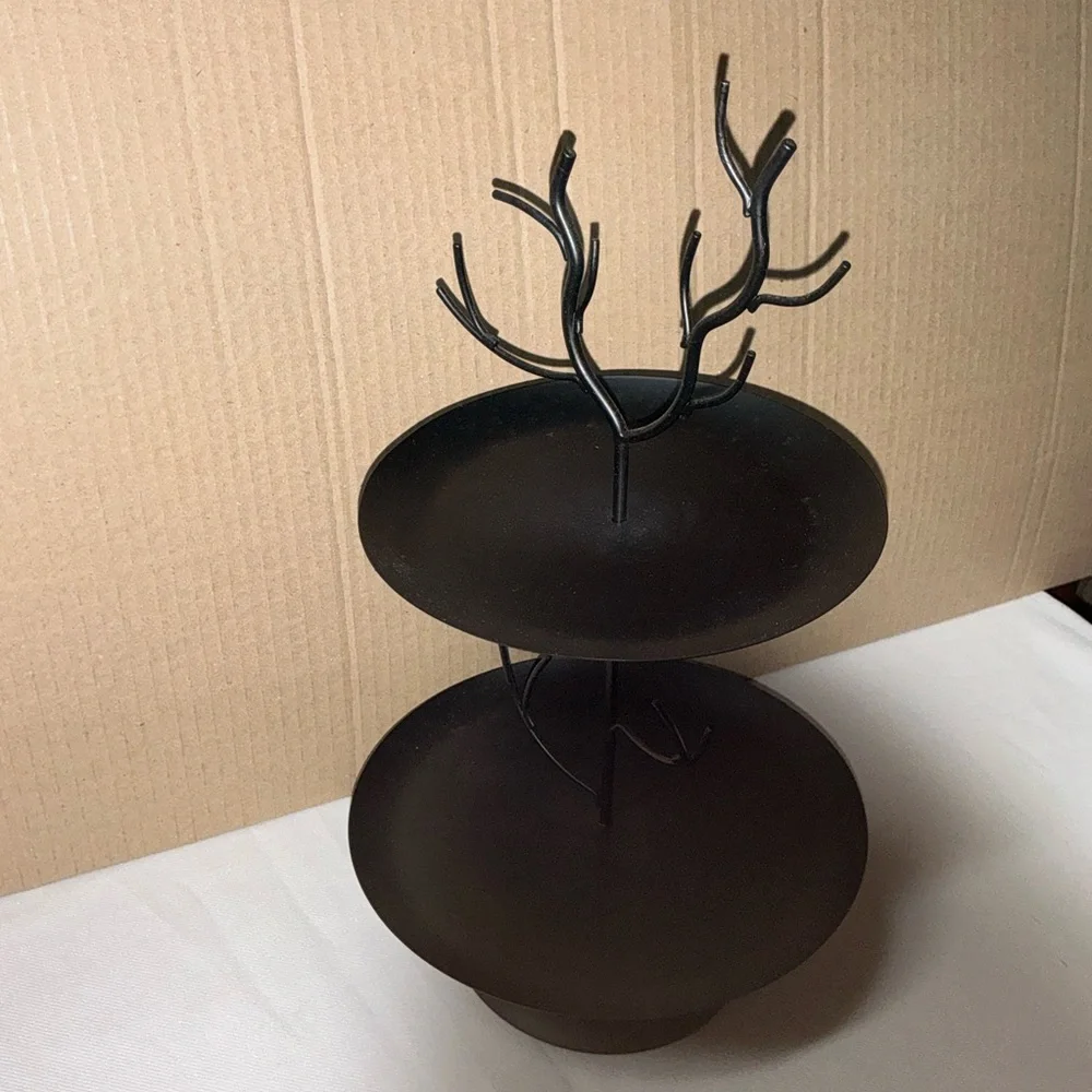 Halloween Crooked Style Tree Deer Antlers Two-Tier Metal Stand - Picture 12 of 13